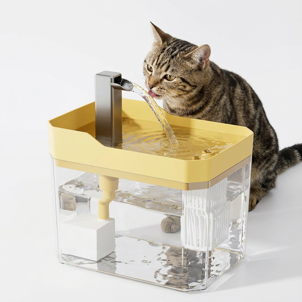 Transparent Cat Water Dispenser